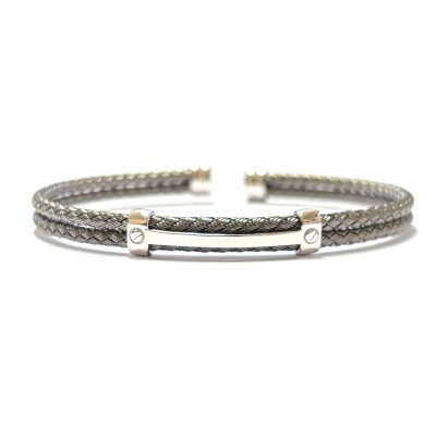 Bracelet en argent et argent noirci
