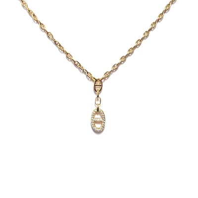Collier en argent plaqué or jaune et oxydes de zirconium