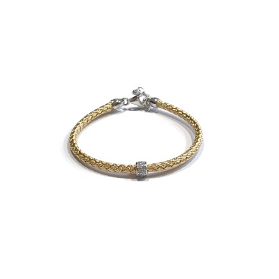 Bracelet en argent, argent plaqué or rose et oxydes de zirconium
