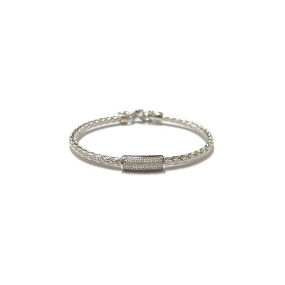 Bracelet en argent, argent plaqué or rose et oxydes de zirconium