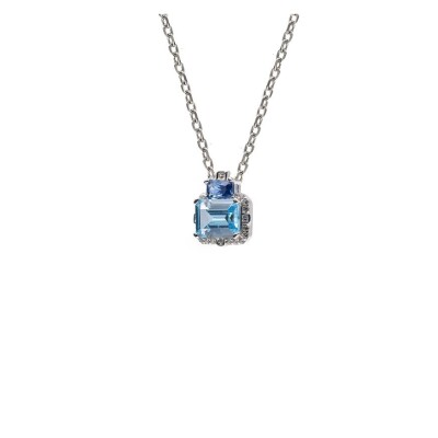 Collier en argent, oxydes de zirconium et oxydes colorés