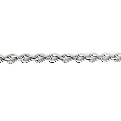 Bracelet en argent et oxydes de zirconium