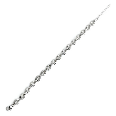 Bracelet en argent et oxydes de zirconium