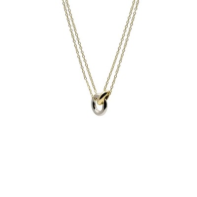 Collier en argent et argent plaqué or jaune
