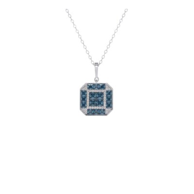 Collier en argent, oxydes de zirconium et oxydes colorés