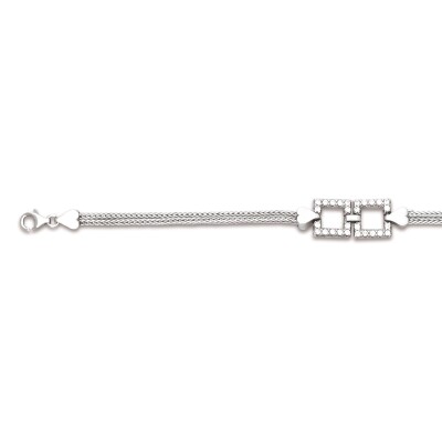Bracelet en argent et oxydes de zirconium