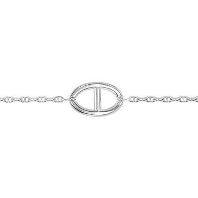 Bracelet en argent motif maille marine