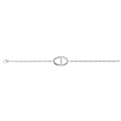Bracelet en argent motif maille marine