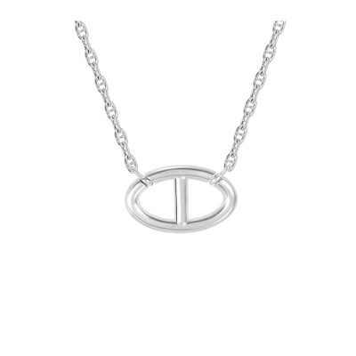 Collier en argent motif maille marine