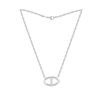 Collier en argent motif maille marine