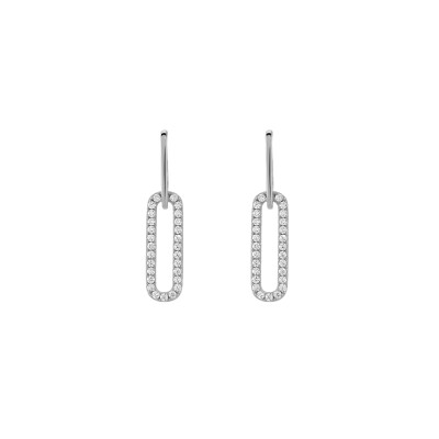 Boucles d'oreilles Charles Garnier en argent et oxydes de zirconium