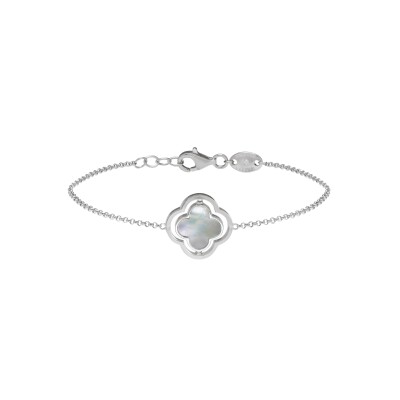 Bracelet réversible Charles Garnier en argent, oxyde de zirconium, nacre et onyx
