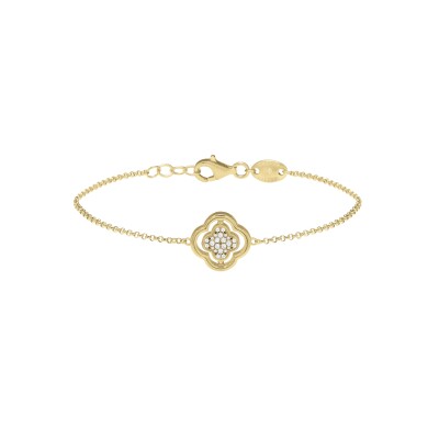 Bracelet Charles Garnier en argent doré, oxyde de zirconium et nacre