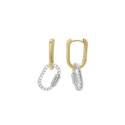 Boucles d'oreilles Charles Garnier en argent, argent doré et oxyde de zirconium