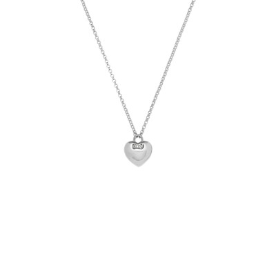 Collier Charles Garnier en argent et oxyde de zirconium, motif cœur