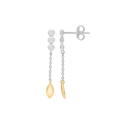 Boucles d'oreilles en argent et or jaune