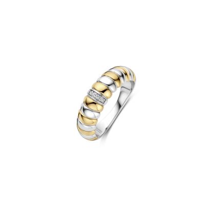 Bague Ti Sento en argent doré et oxyde de zirconium