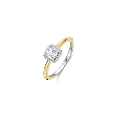 Bague Ti Sento en argent doré et oxyde de zirconium