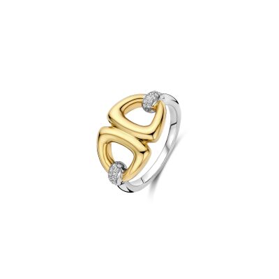 Bague Ti Sento en argent doré et oxyde de zirconium