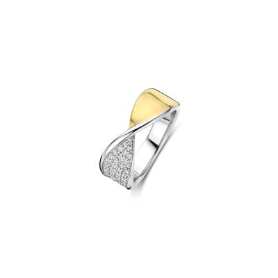 Bague Ti Sento en argent doré et oxyde de zirconium
