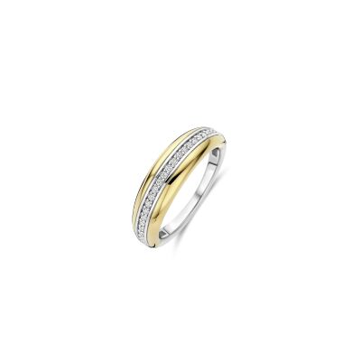 Bague Ti Sento en argent doré et oxyde de zirconium