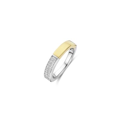 Bague Ti Sento en argent doré et oxyde de zirconium