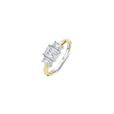 Bague Ti Sento en argent doré et oxyde de zirconium