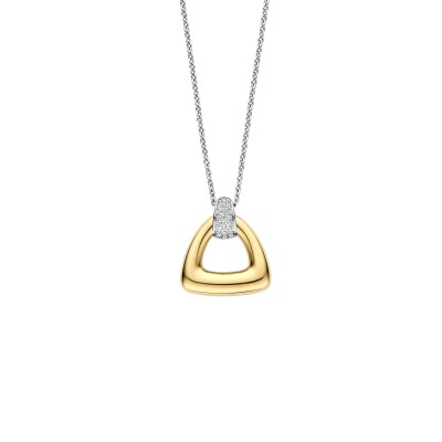 Collier Ti Sento en argent doré et oxyde de zirconium