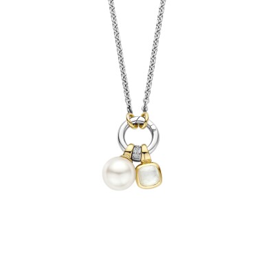 Collier Ti Sento en argent doré et oxyde de zirconium