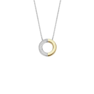 Collier Ti Sento en argent doré et oxyde de zirconium