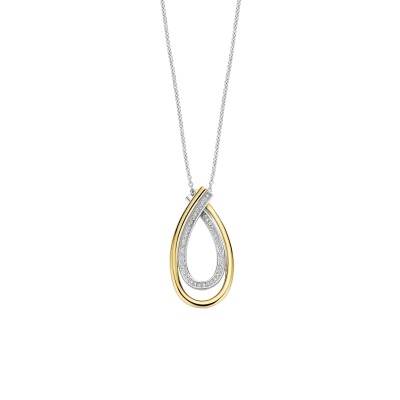 Collier Ti Sento en argent doré et oxyde de zirconium