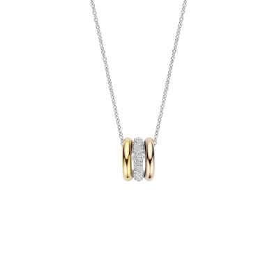 Collier Ti Sento en argent doré et oxyde de zirconium