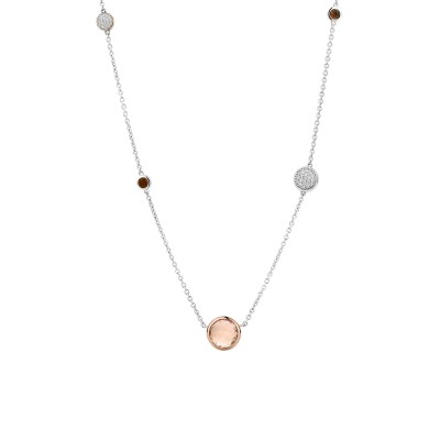 Collier Ti Sento en argent rosé et oxyde de zirconium