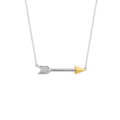 Collier Ti Sento en argent doré et oxyde de zirconium