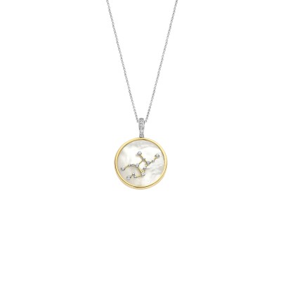 Collier Ti Sento Zodiaque Vierge en argent doré et oxyde de zirconium