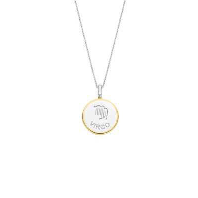 Collier Ti Sento Zodiaque Vierge en argent doré et oxyde de zirconium