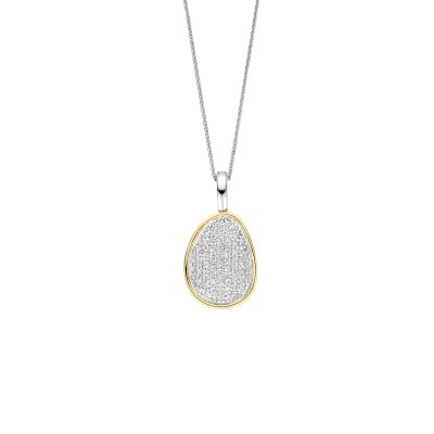 Collier Ti Sento en argent doré et oxyde de zirconium