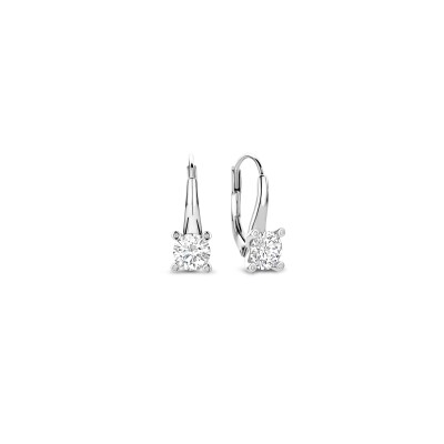 Boucles d'oreilles Ti Sento en argent et oxyde de zirconium
