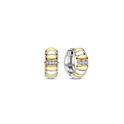 Boucles d'oreilles Ti Sento en argent doré et oxyde de zirconium