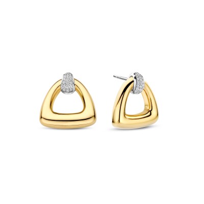 Boucles d'oreilles Ti Sento en argent doré et oxyde de zirconium