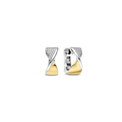 Boucles d'oreilles Ti Sento en argent doré et oxyde de zirconium