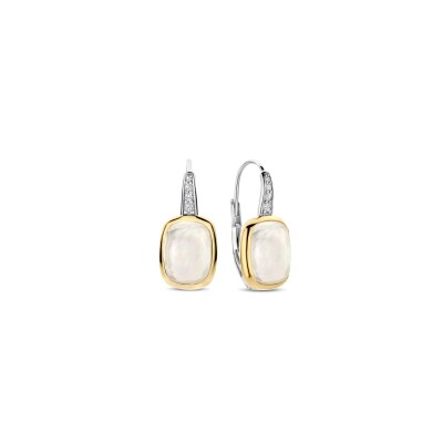 Boucles d'oreilles Ti Sento en argent doré et oxyde de zirconium