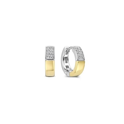 Boucles d'oreilles Ti Sento en argent doré et oxyde de zirconium