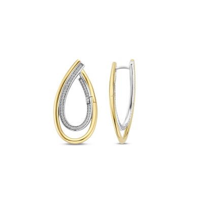 Boucles d'oreilles Ti Sento en argent doré et oxyde de zirconium