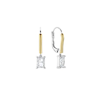 Boucles d'oreilles Ti Sento en argent doré et oxyde de zirconium