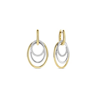Boucles d'oreilles Ti Sento en argent doré et oxyde de zirconium
