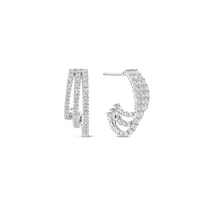 Boucles d'oreilles Ti Sento en argent doré et oxyde de zirconium