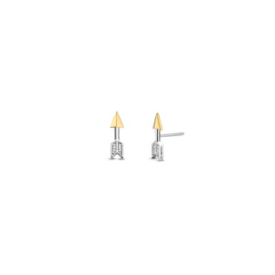 Boucles d'oreilles Ti Sento en argent doré et oxyde de zirconium