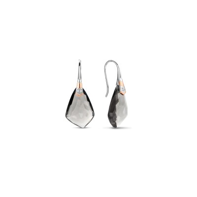 Boucles d'oreilles Ti Sento en argent rosé et oxyde de zirconium