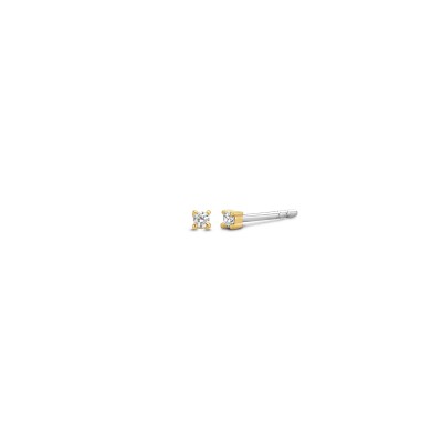 Boucles d'oreilles Ti Sento en argent doré et oxyde de zirconium
